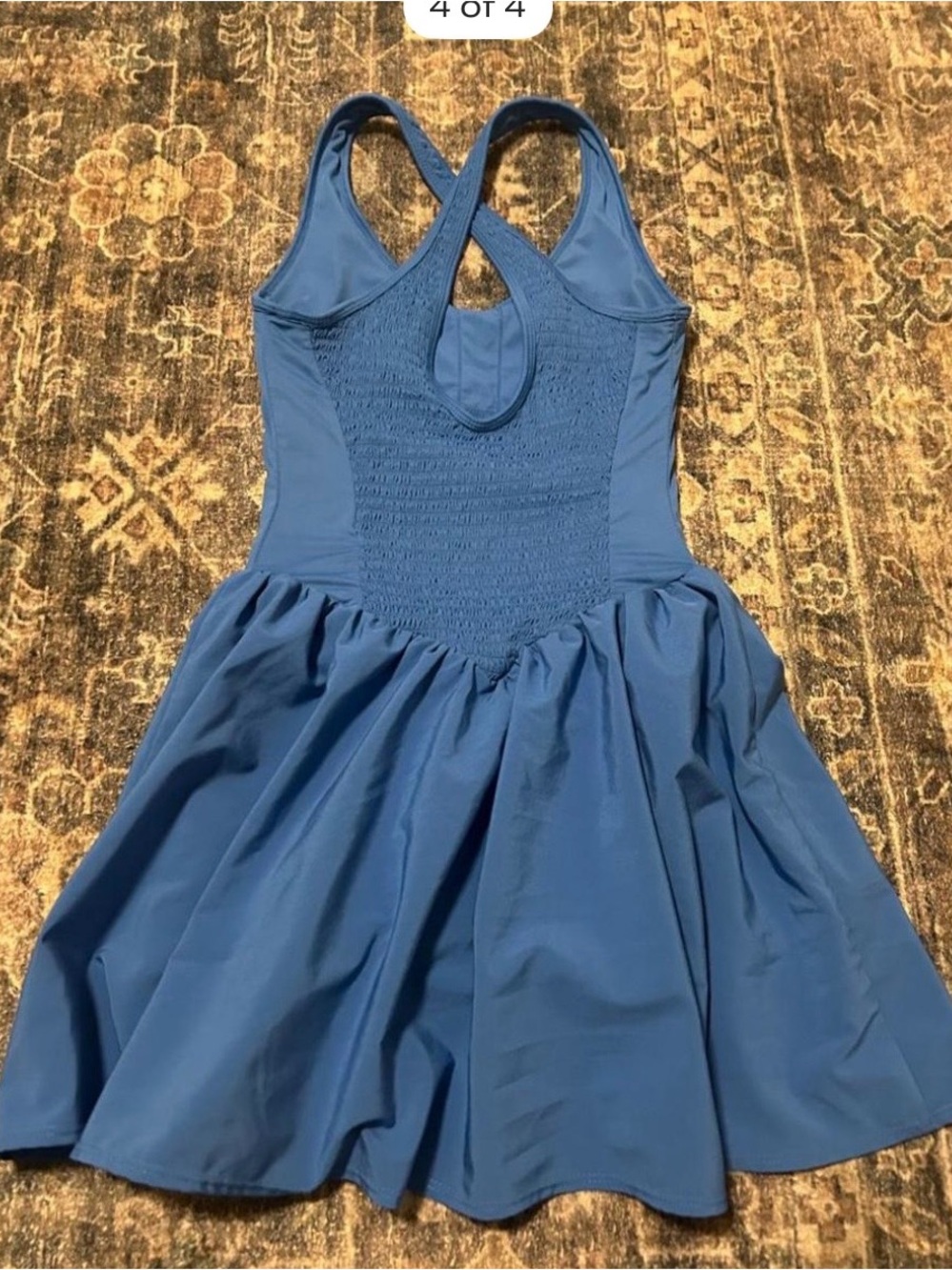 JoyLab Royal Blue Crisscross Back Skater Dress - Picture 4 of 4